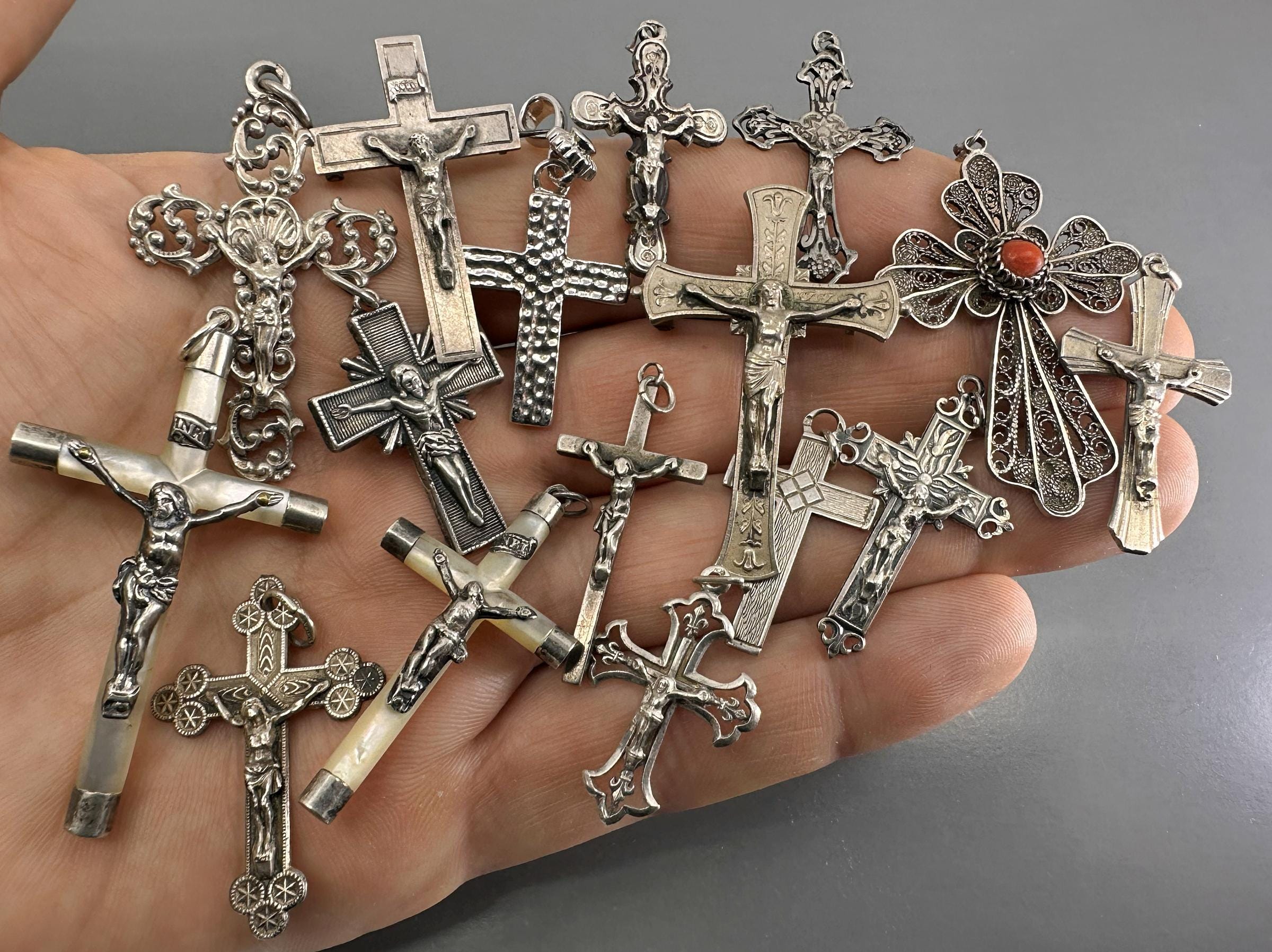アンティーク 手作り 十字架 シルバー ANTIQUE SILVER CROSS アンティーク 手作り 十字架 シルバー ANTIQUE SILVER CROSS