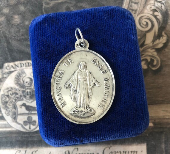 Antique French Mother Mary Medallion Esse Matrem Medal | Etsy