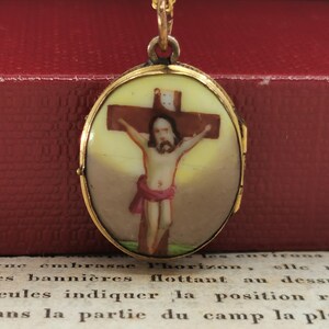 RARE Antique German Enamel Jesus Locket - Etsy