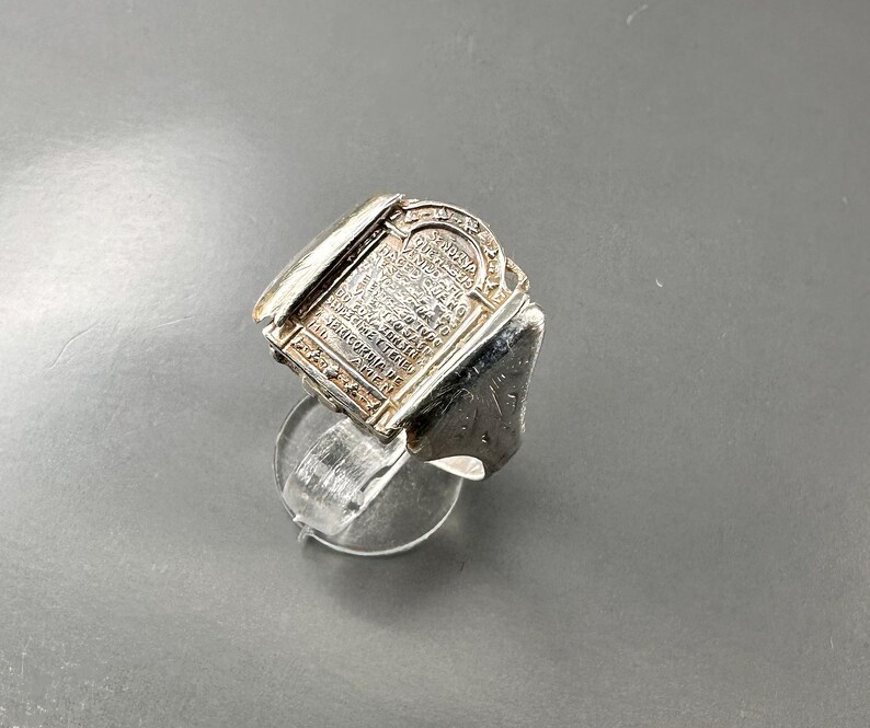 Antique Spanish Religious Ring, Prayer Ring, US Size 8 3/4 image 5
