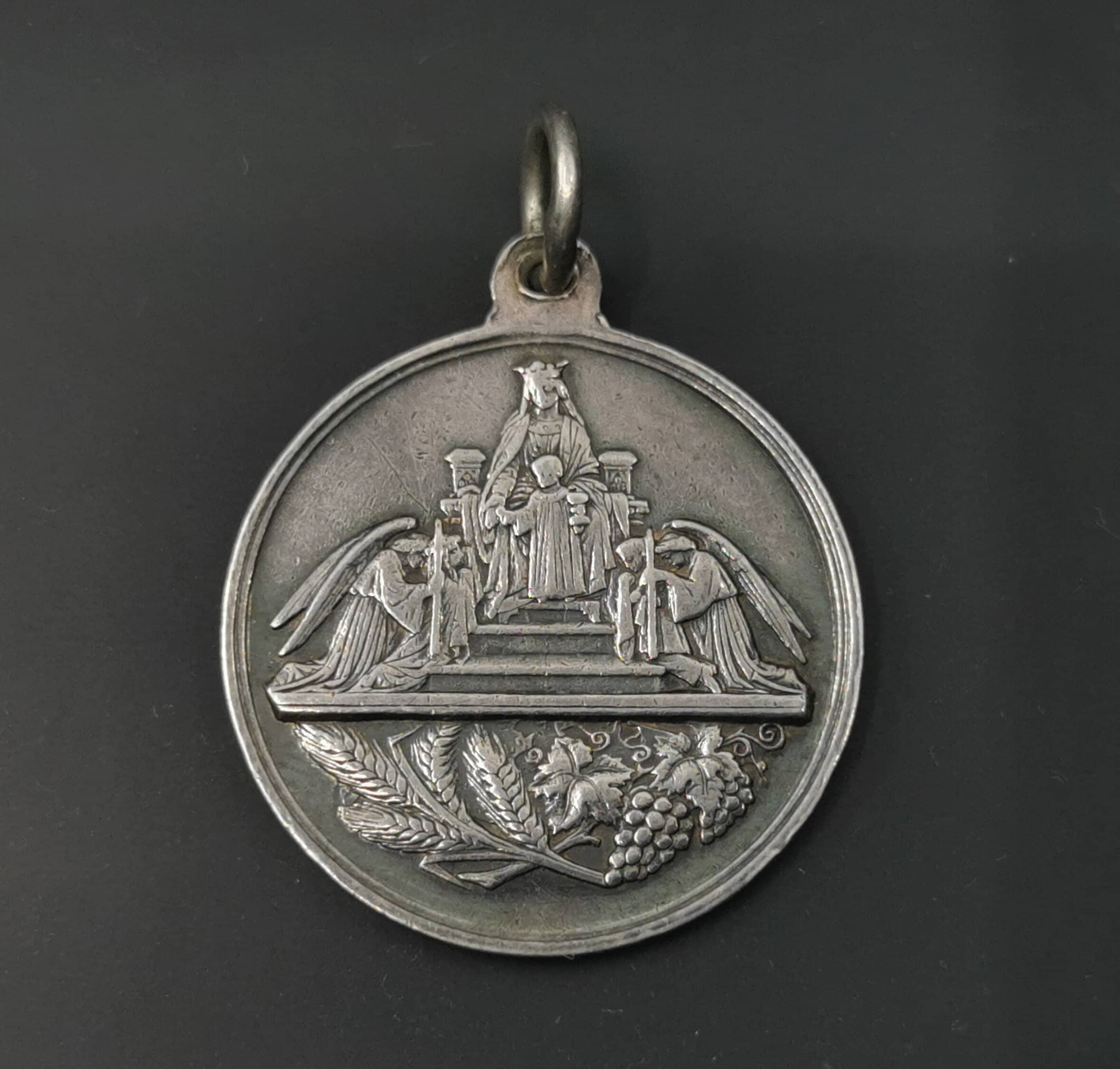 Silver French Religious Medal Madonna and Child Medallion | Etsy