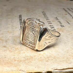 Antique Spanish Religious Ring, Prayer Ring, US Size 8 3/4 image 10