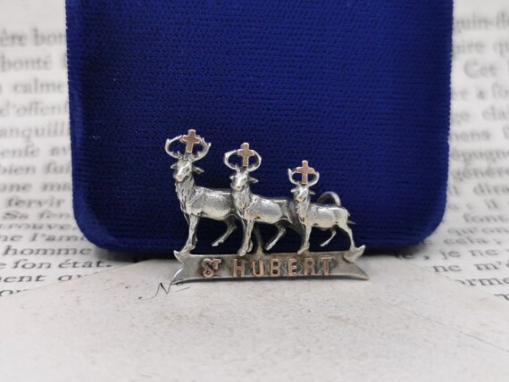 Antique Saint Hubert Brooch, French Hunter Brooch
