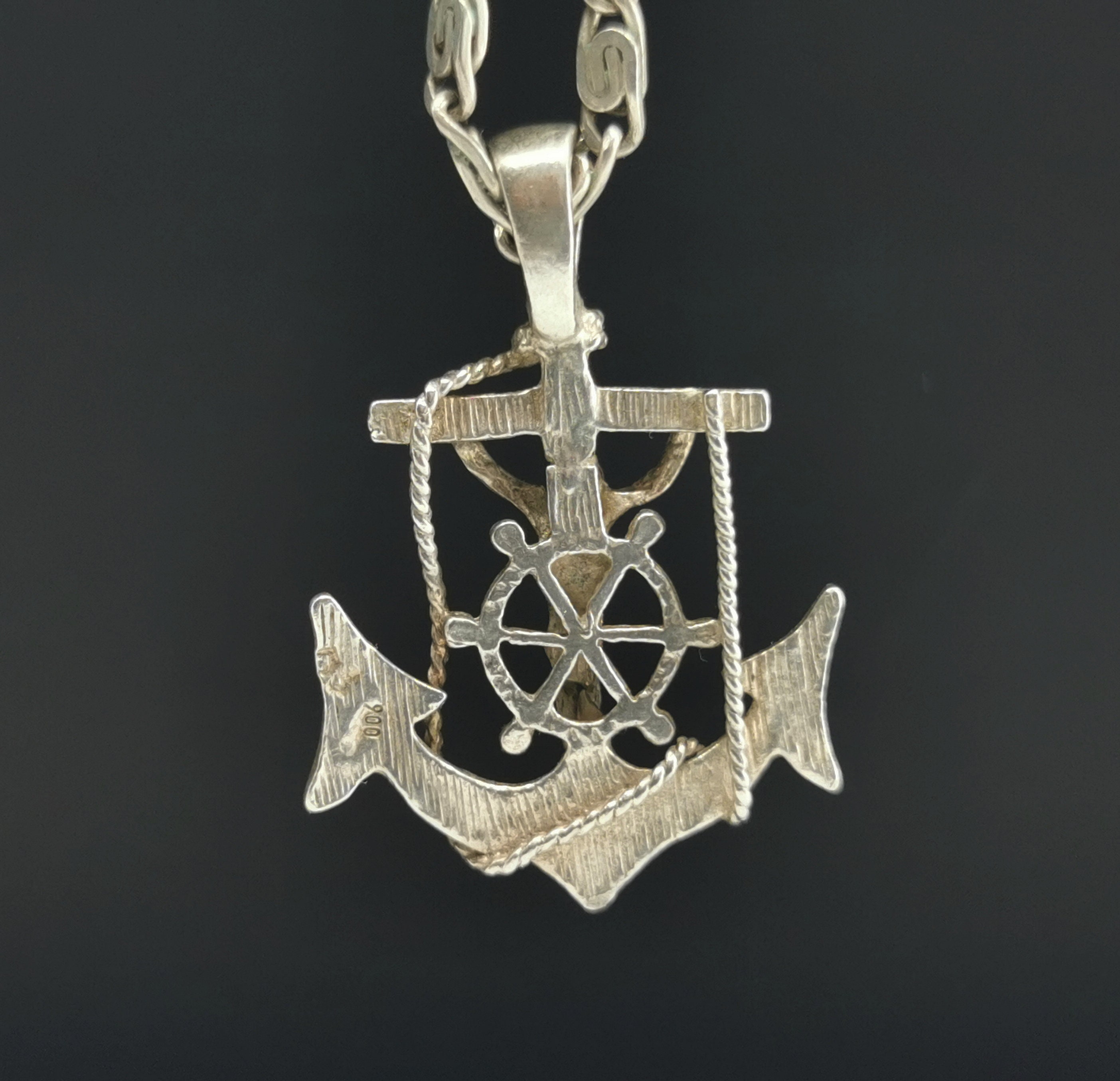 20 German Religious Necklace Anchor Jesus Pendant Etsy