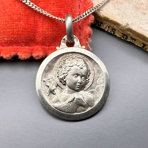 16&quot; Saint John The Baptist Necklace, Child Jesus Amulet, Sterling Necklace