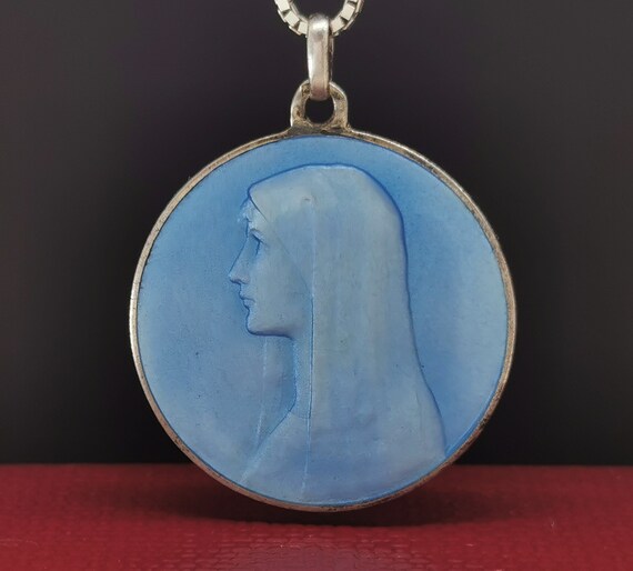 Blue sale enamel pendant