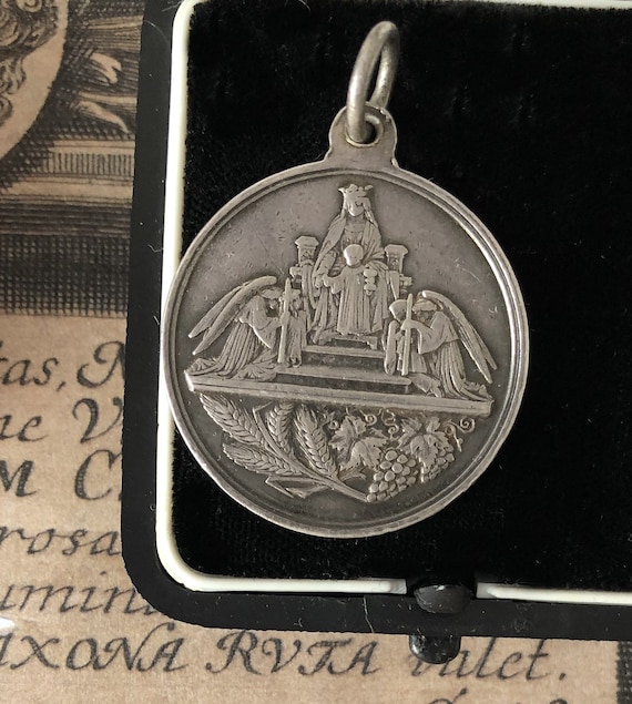 Silver French Religious Medal Madonna and Child Medallion | Etsy