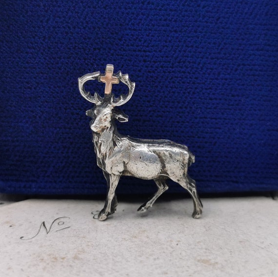 Antique Saint Hubert Brooch, French Hunter Brooch