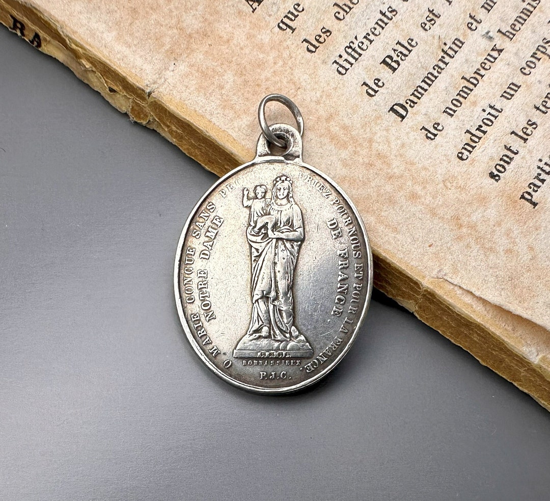 Rare Antique French Virgin Mary Medal by Bonnassieux, Notre Dame De ...