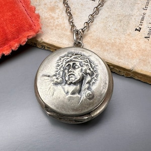 French Jesus Christ Locket, Antique Religious Locket - Etsy
