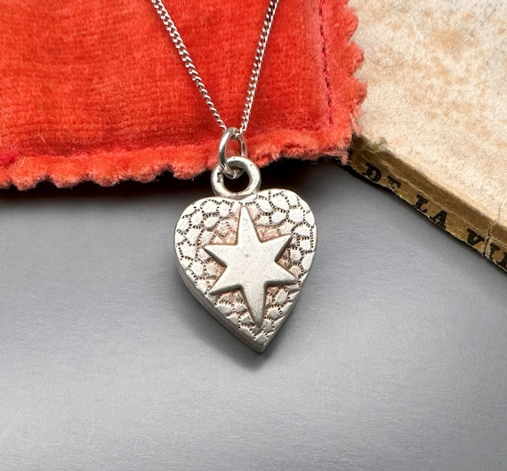 ヴィンテージ ハート ネックレス、スターリングシルバー - Etsy 日本