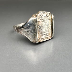 Antique Spanish Religious Ring, Prayer Ring, US Size 8 3/4 image 4