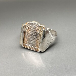 Antique Spanish Religious Ring, Prayer Ring, US Size 8 3/4 image 7