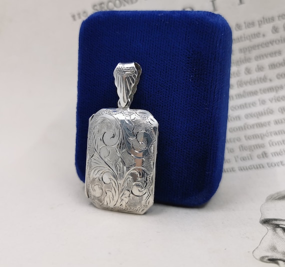 Sterling Silver Locket, Photo Locket Pendant, Lock