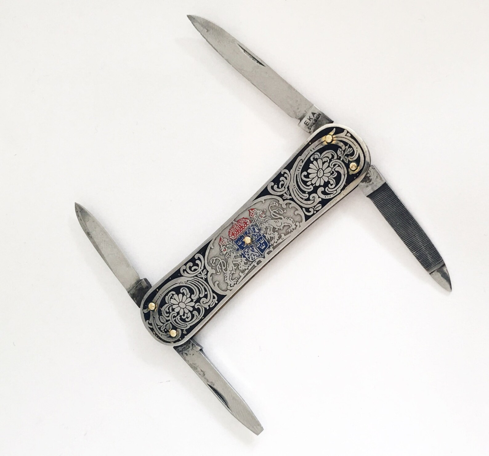 Vintage Pocket Knife EKA Sweden / Vintage Eskilstuna Floral Etsy