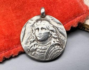 Antique St Joan of Arc Pendant