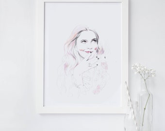 Drew Barrymore Printable Wall Art  Home Decor Inspirational quote | instant download