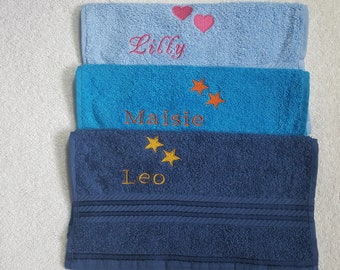 Personalised Embroidered Facecloths Egyptian Cotton