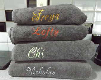 Personalised EMBROIDERED EGYPTIAN TOWELS / Stunning choice of colors / various sizes