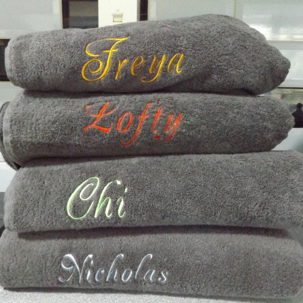 Personalised EMBROIDERED EGYPTIAN TOWELS / Stunning choice of colors / various sizes