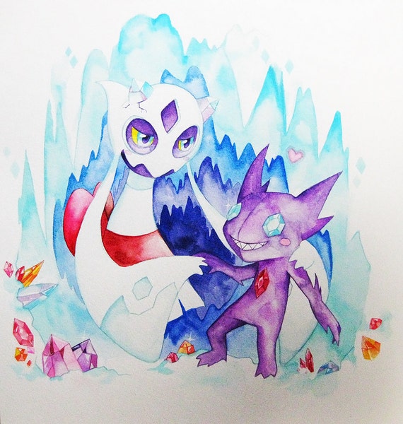 pics Froslass Fanart froslass and sableye icy cavern ghost pokemon fanart etsy