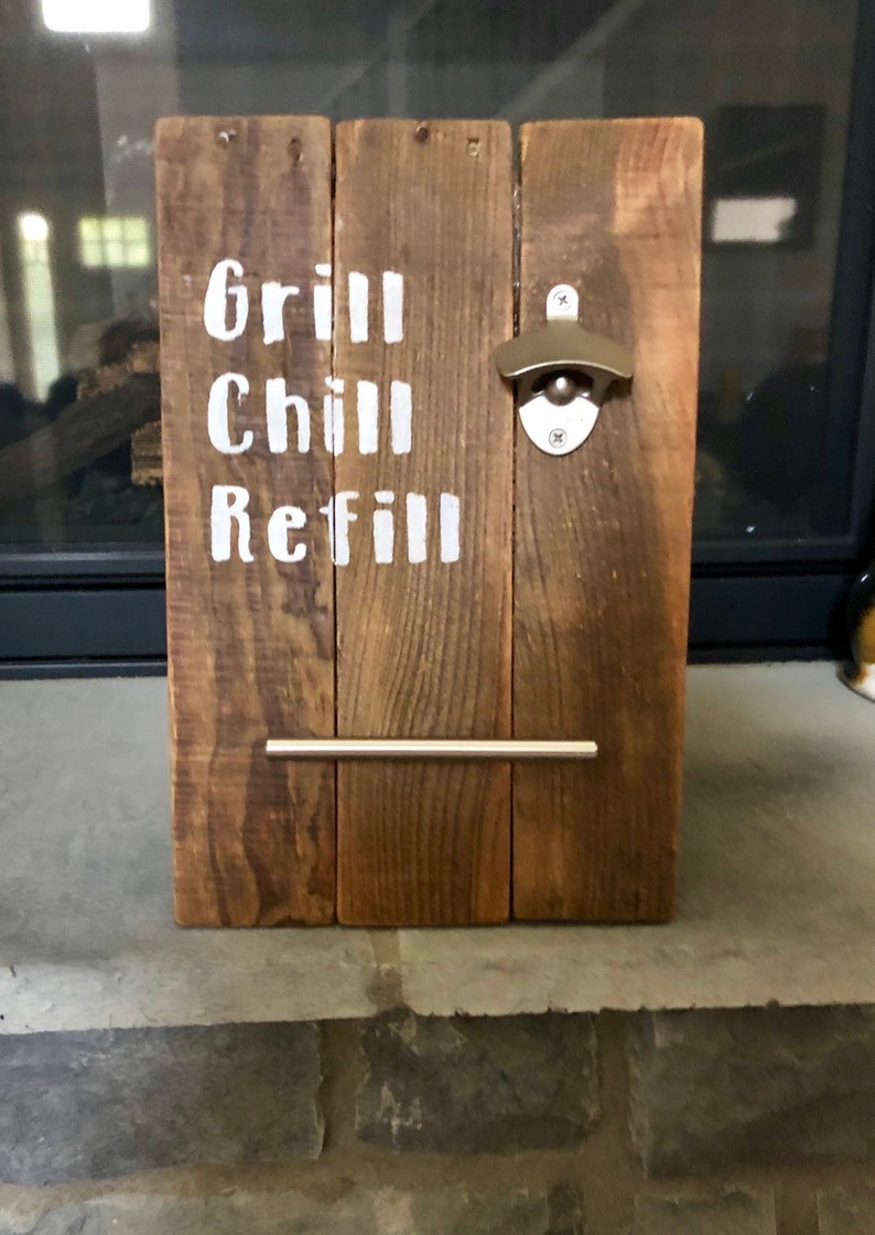 Grill chill refill sign outdoor sign outside decor grilling Etsy