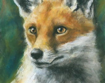 Original Artwork - A3 Pastel Portrait of a Fox by Animal Artist Belinda Elliott