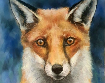 Original Artwork - Pastel Portrait of a Fox by Animal Artist Belinda Elliott