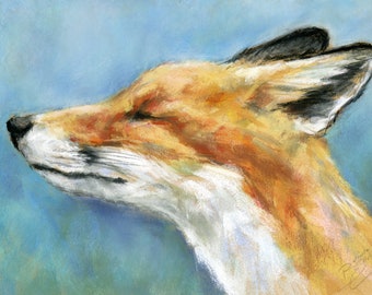 Original Artwork - Pastel Portrait of a Fox by Animal Artist Belinda Elliott