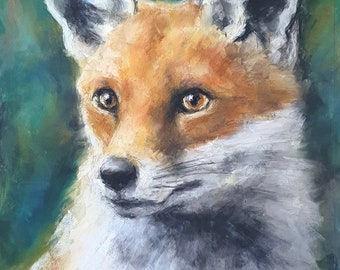 Original Artwork - A3 Pastel Portrait of a Fox by Animal Artist Belinda Elliott