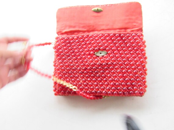 Vintage Red Italian Beaded Purse - image 6