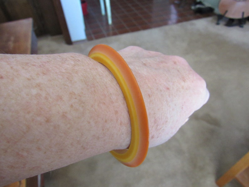 Vintage Orange and Yellow Bakelite Bangle