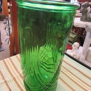 Vintage Hoosier Green Glass Vase or Utensil Holder