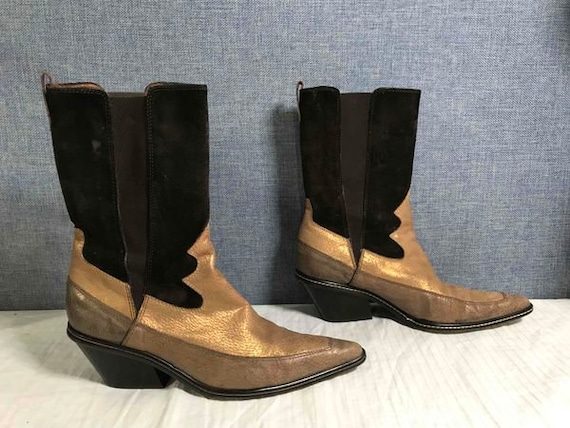 Vintage Donald J Pliner Western Ankle Boots Women'