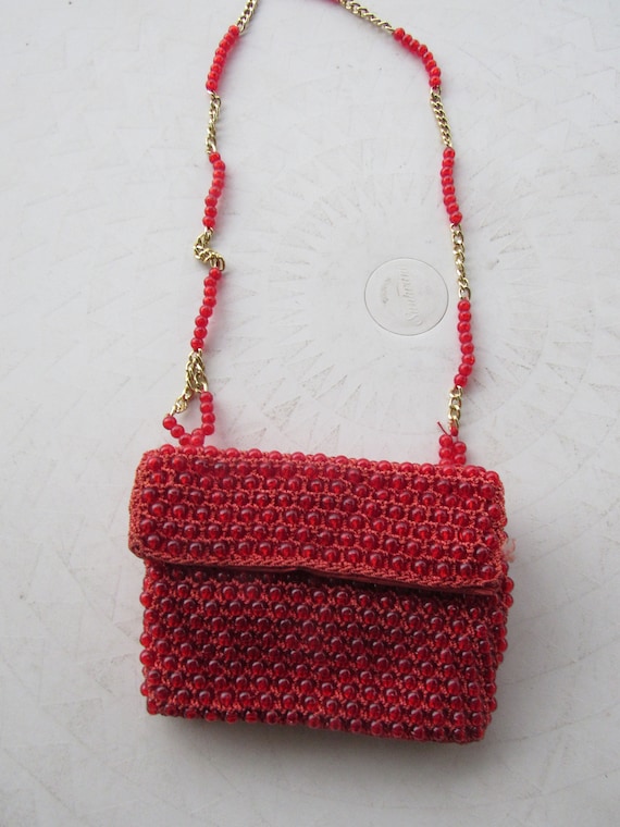 Vintage Red Italian Beaded Purse