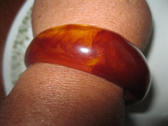 Vintage Faux Tortoise Shell Bangle Bracelet - image 1