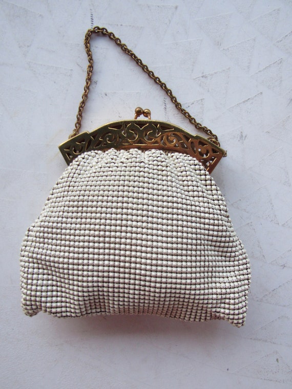 Vintage to Antique Metal and Silk Small Purse