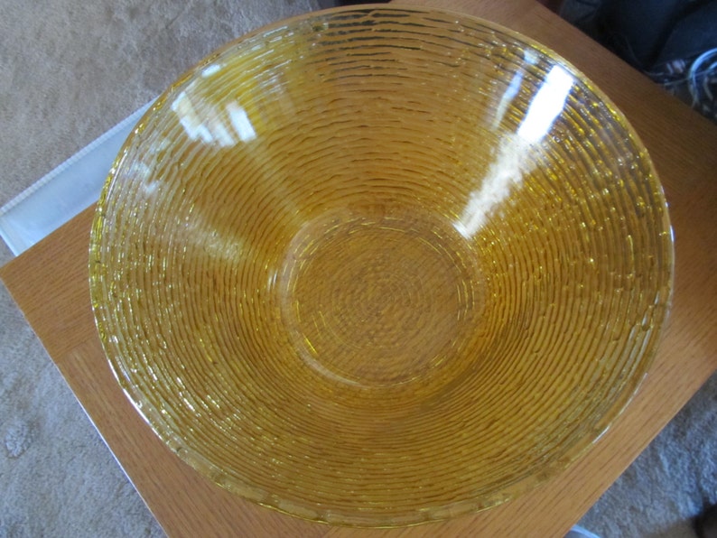Large Anchor Hocking Amber Glass Bowl