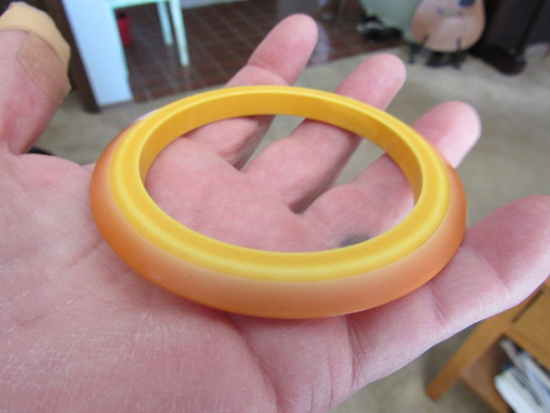 Vintage Orange and Yellow Bakelite Bangle