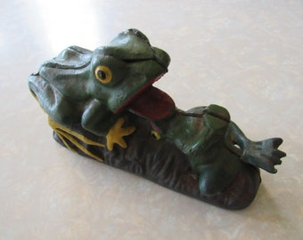 Antique Cast Iron Frog Bank