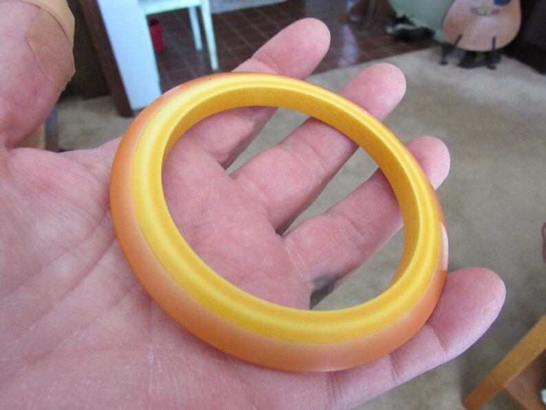 Vintage Orange and Yellow Bakelite Bangle