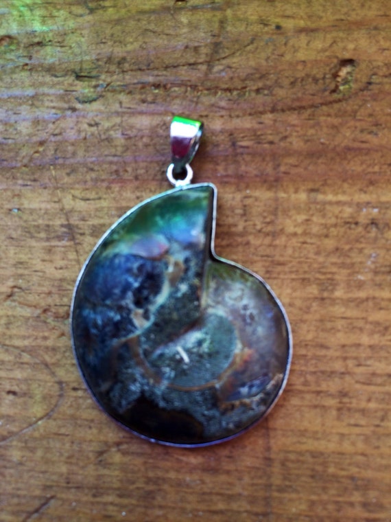Hand Made 925 Silver and Ammonite Fossil Pendant … - image 4