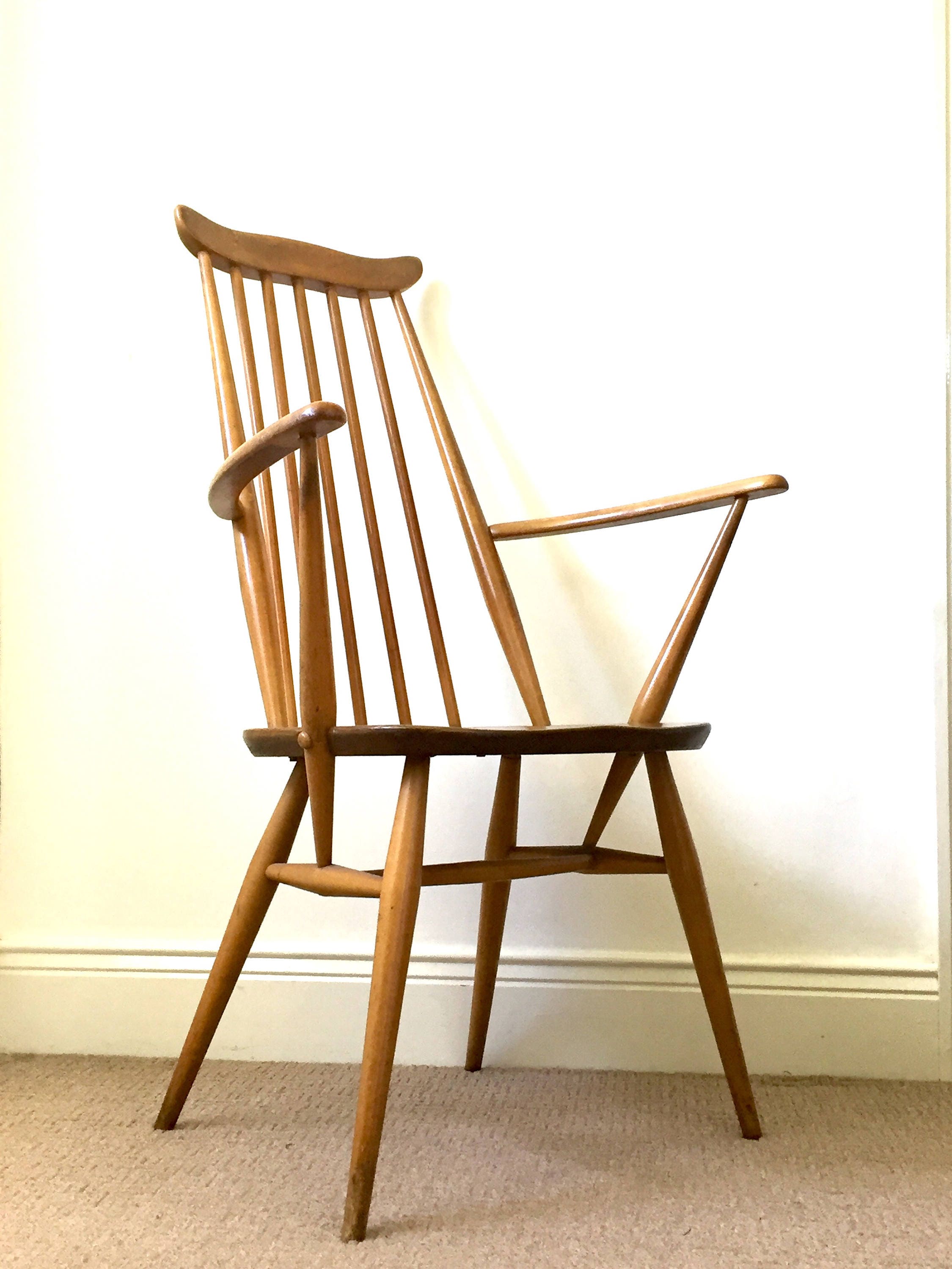 Sold Ercol Mid Century Spindleback Chair Office Chair Etsy