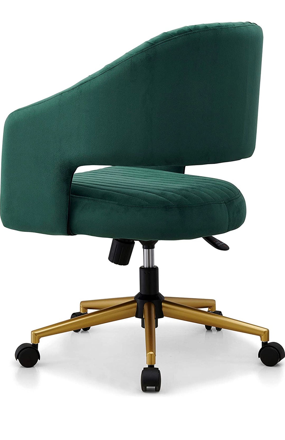 Green and Gold Desk Chair With Wheels. Velvet Desk Chair Etsy UK