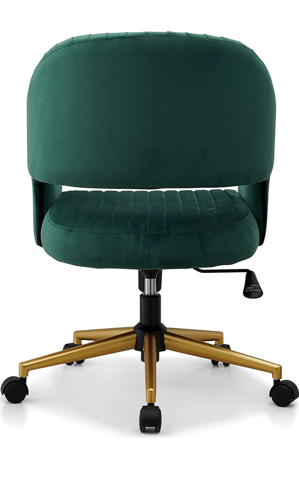 Green and Gold Desk Chair With Wheels. Velvet Desk Chair Etsy UK