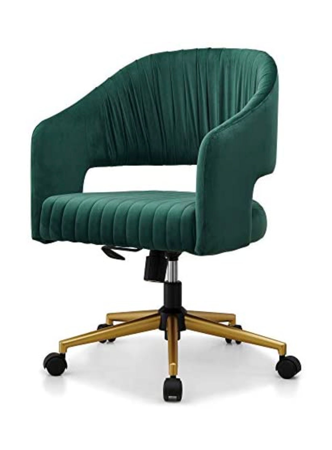 Green and Gold Desk Chair With Wheels. Velvet Desk Chair Etsy UK