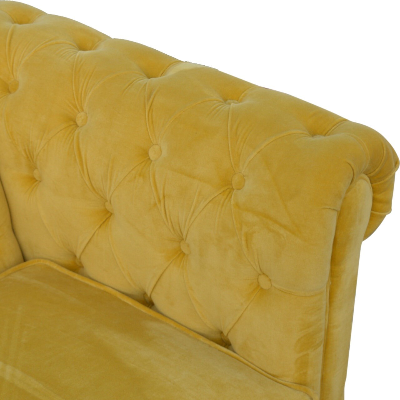 Mustard Velvet Chesterfield Sofa. Two Seater Velvet Buttoned Etsy UK