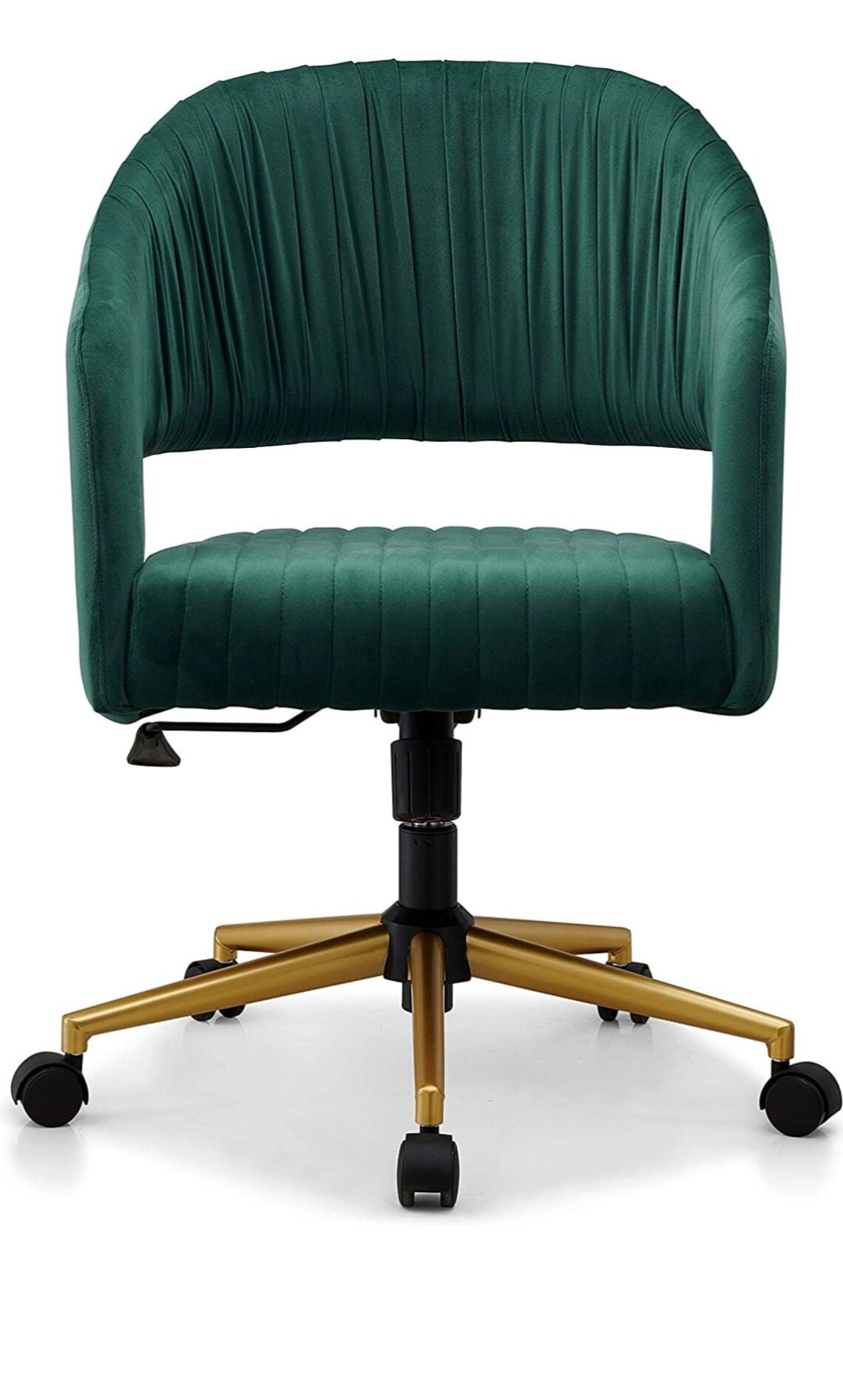Green and Gold Desk Chair With Wheels. Velvet Desk Chair Etsy UK