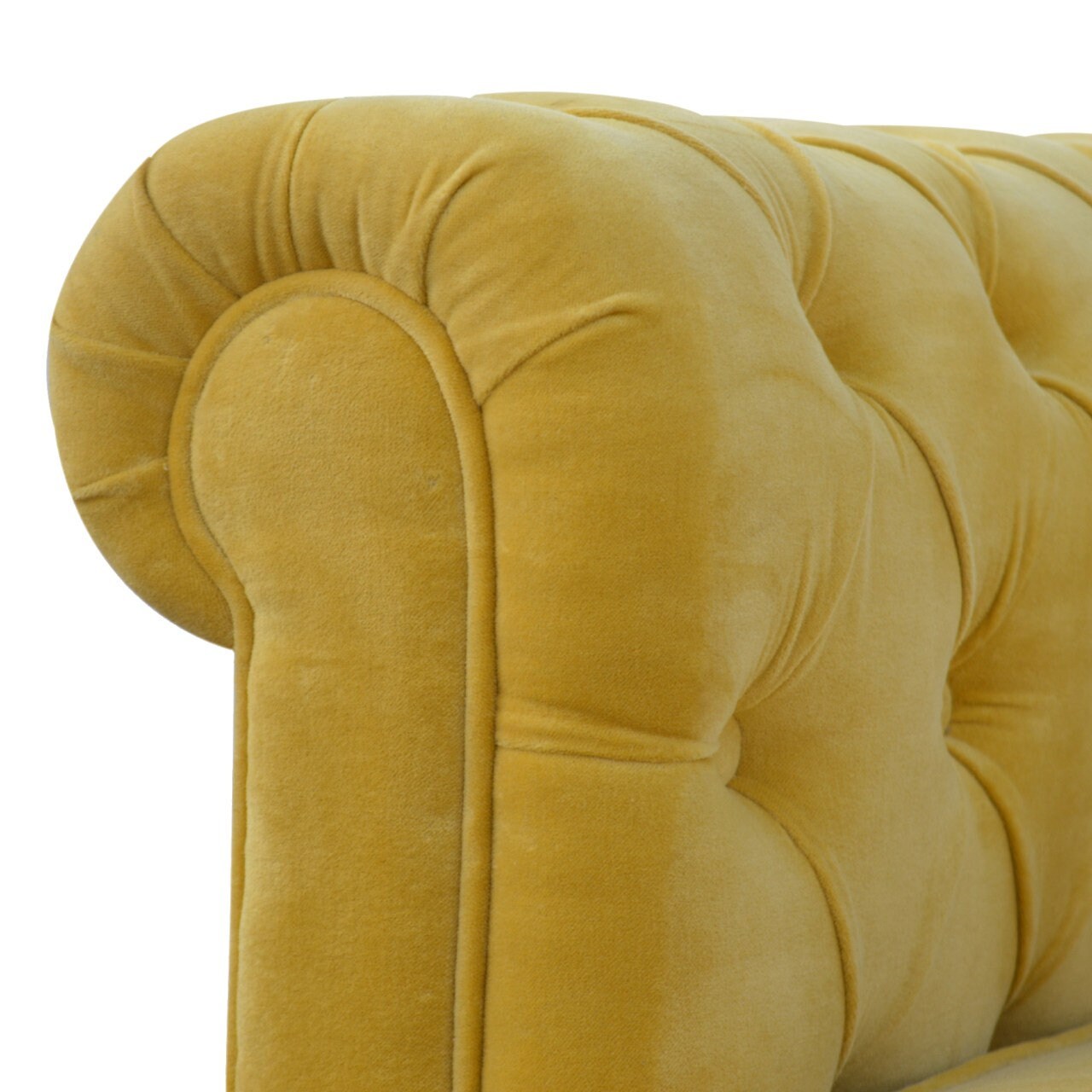 Mustard velvet chesterfield sofa. Two seater velvet buttoned Etsy