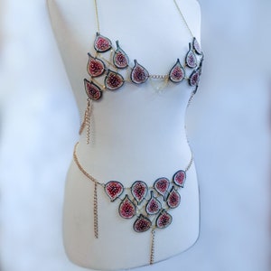 Lingerie con catena per il corpo da ballo esotico - personalizzabile per festival rave ed EDM